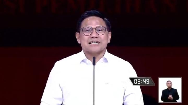 Debat Wakil Presiden, Kek Emin mengkritisi lahan 500 ribu hektare, food estate, dan tanggul laut raksasa milik Prabowo.